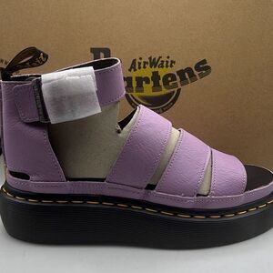 Dr Martens Leather Clarissa II Quad Chunky platform Sandal Lilac Pisa‎ Women 7